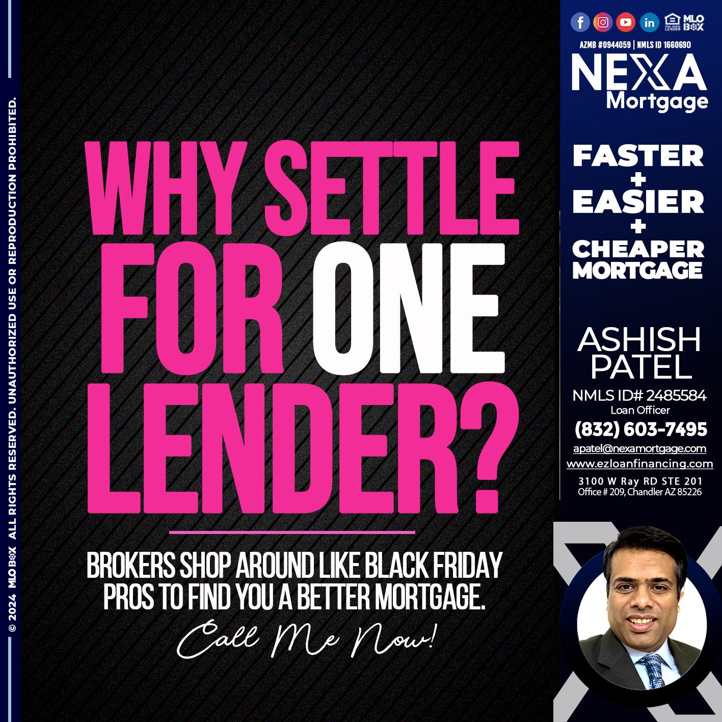 WHY SETTLE - Ashish Patel -Loan Officer