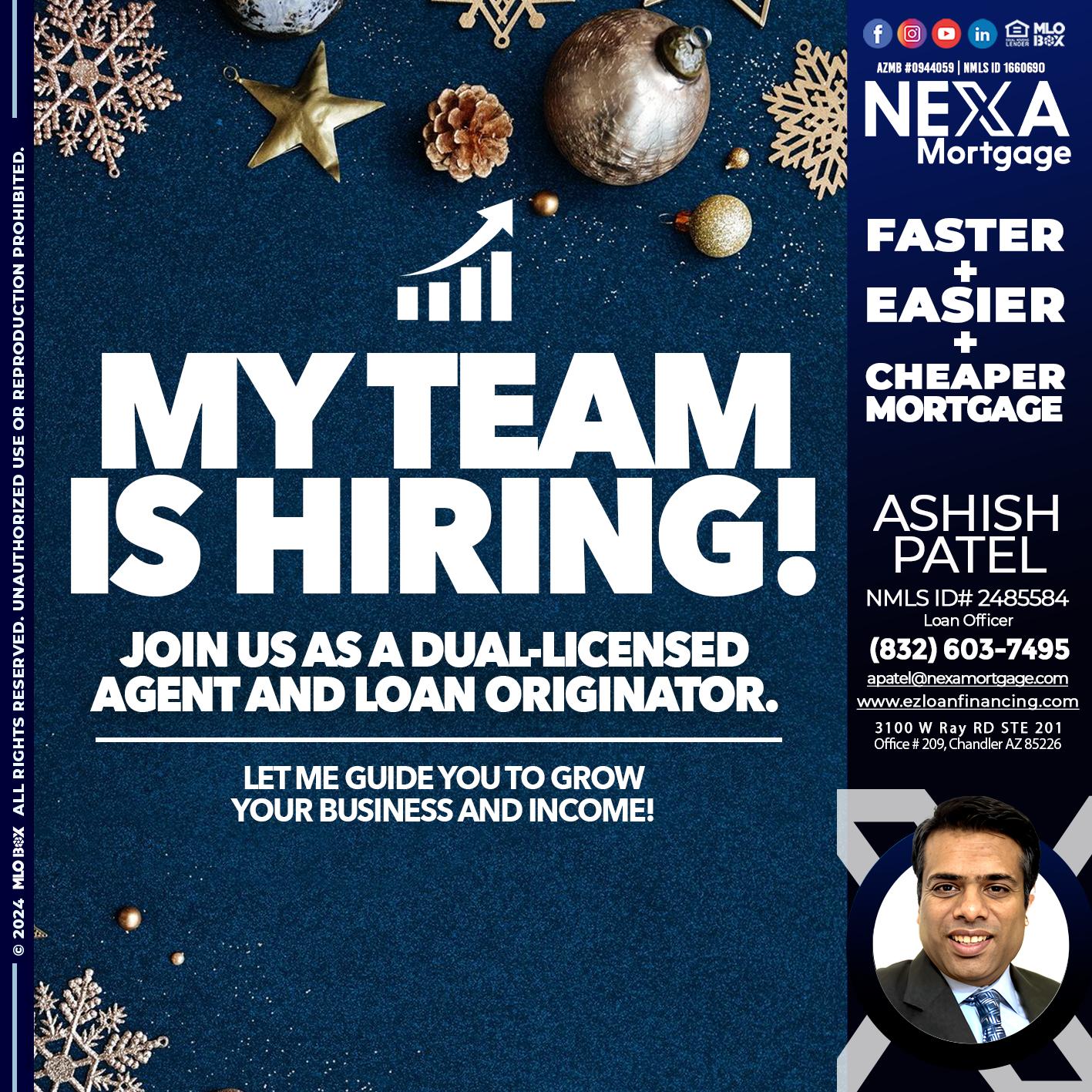 my team is hiring - Ashish Patel -Loan Officer