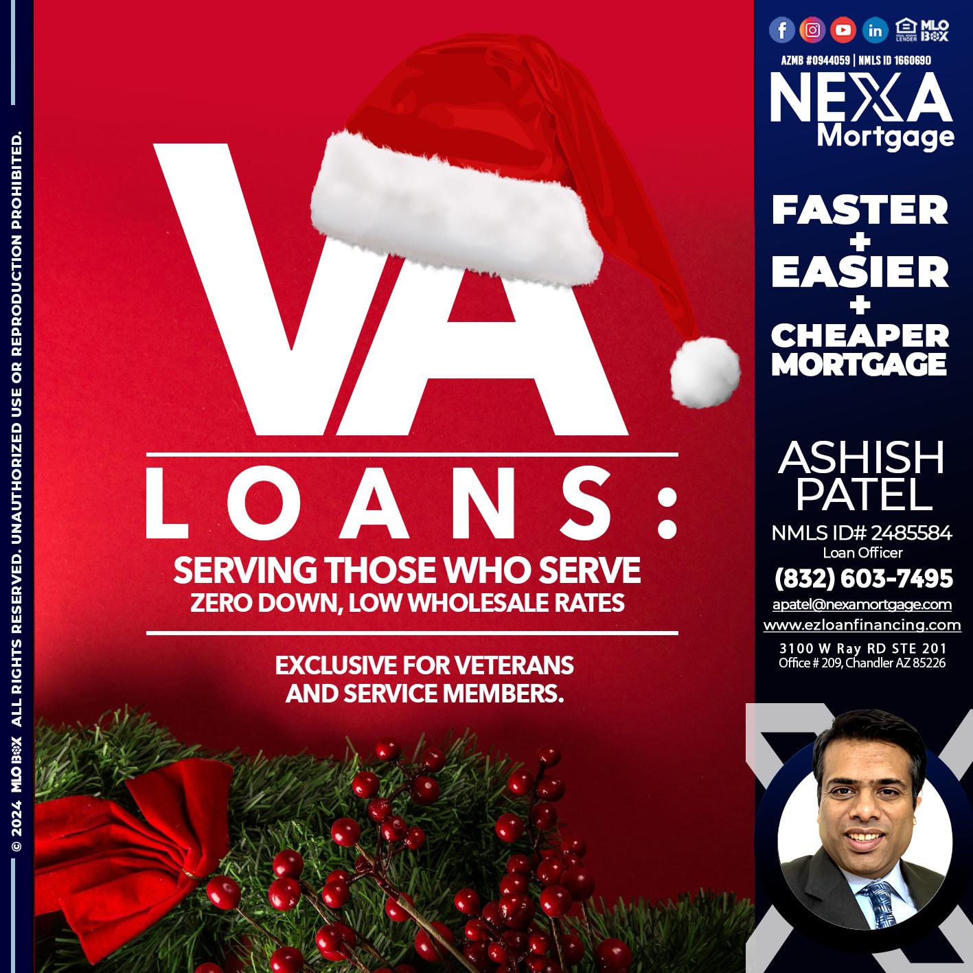 VA LOANS - Ashish Patel -Loan Officer