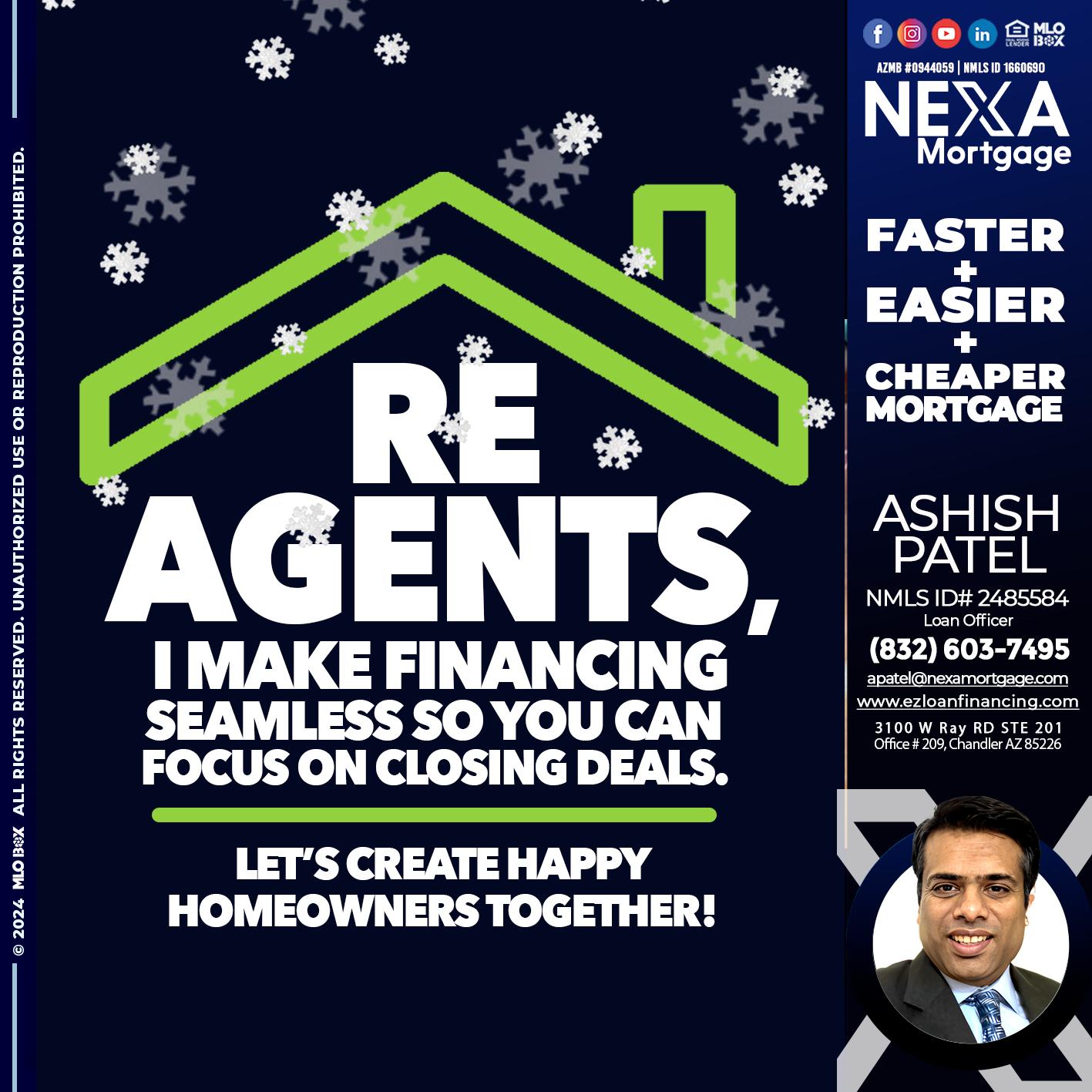 RE AGENTS - Ashish Patel -Loan Officer