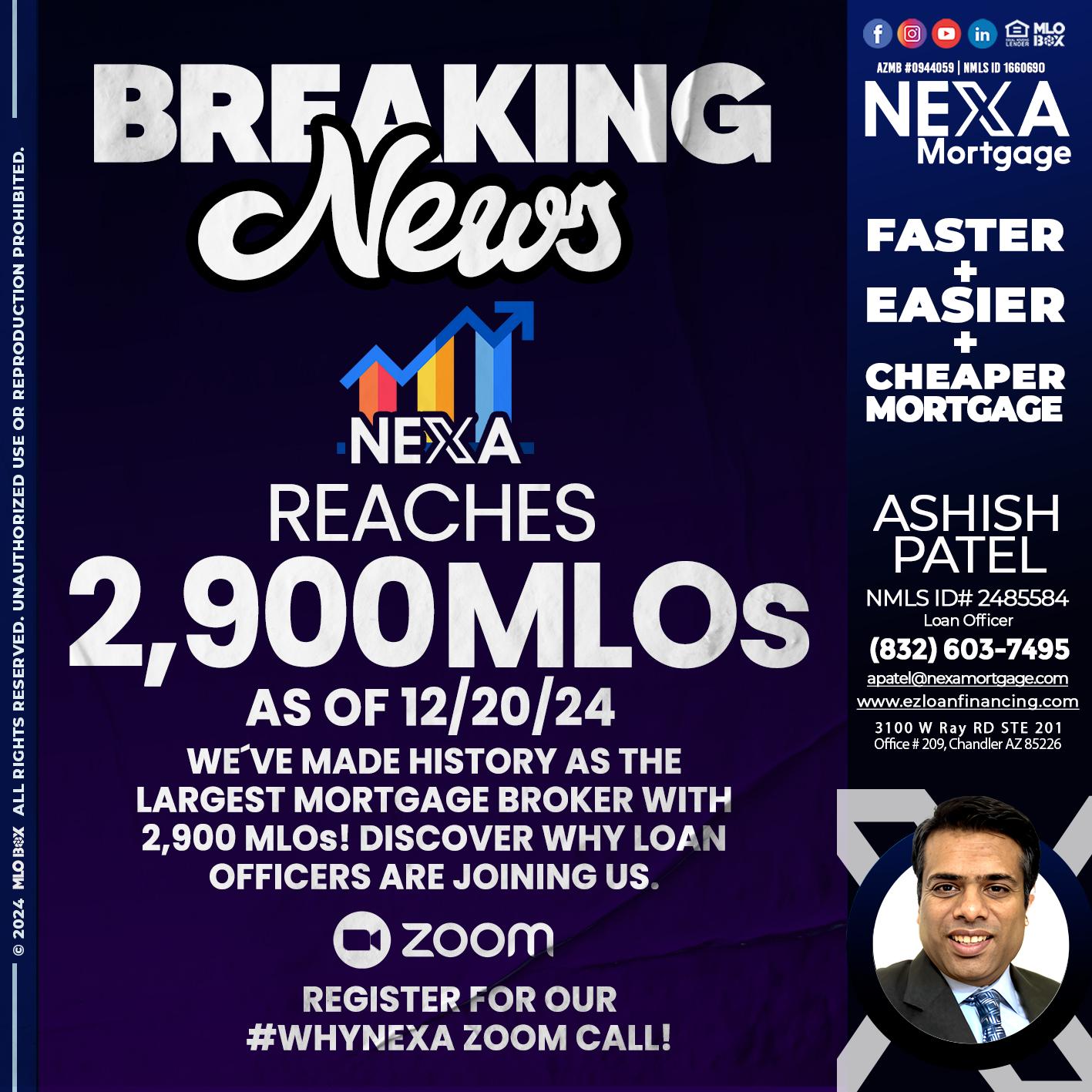 BREAKING NEWS - Ashish Patel -Loan Officer