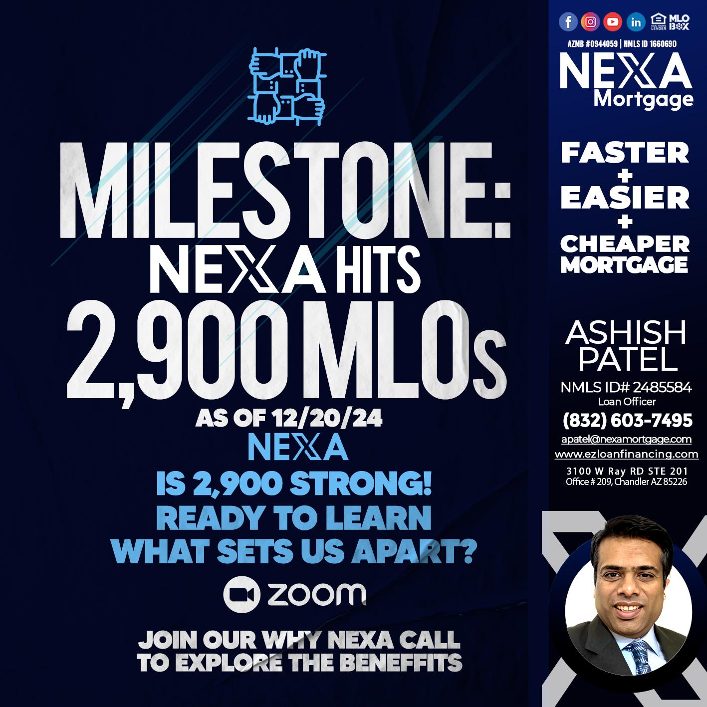 MILSTONE 2900 - Ashish Patel -Loan Officer