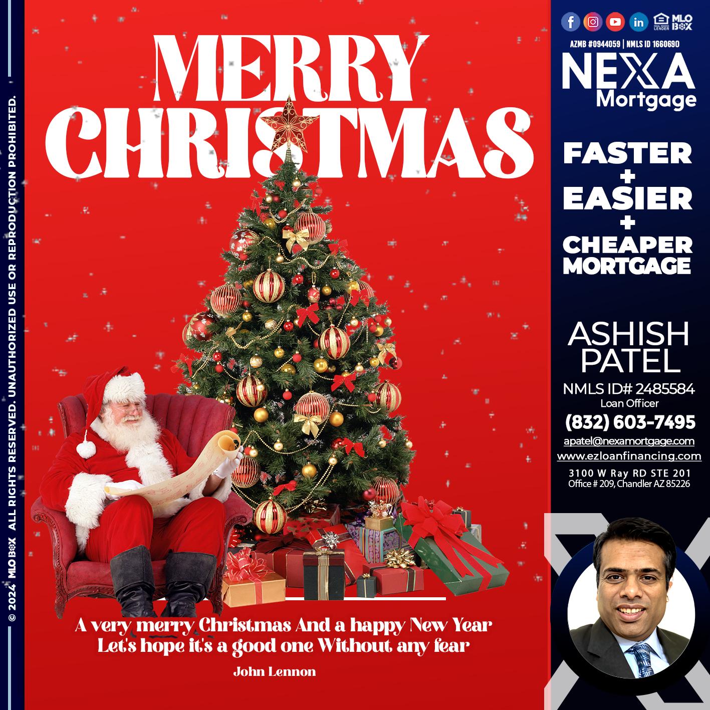 MERRY CHRISTMASS - Ashish Patel -Loan Officer