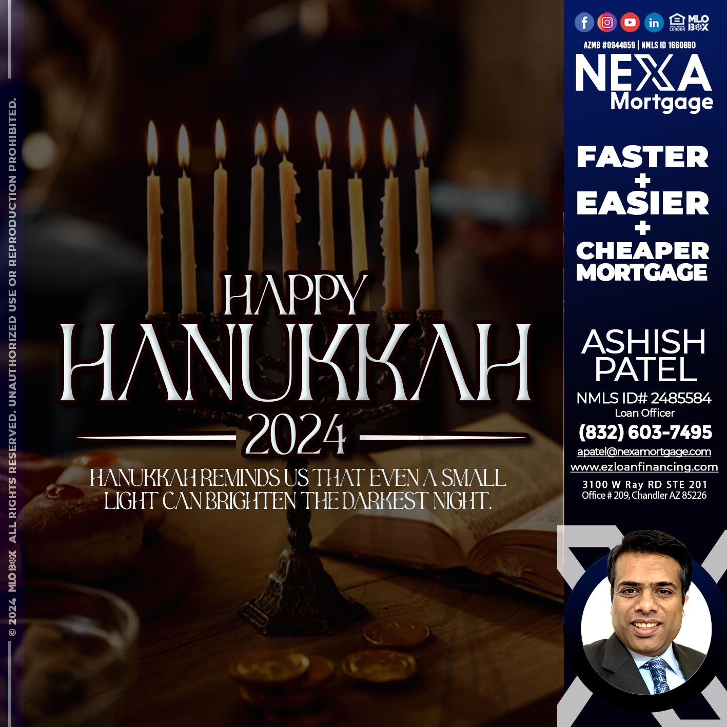 happy hanukkah - Ashish Patel -Loan Officer