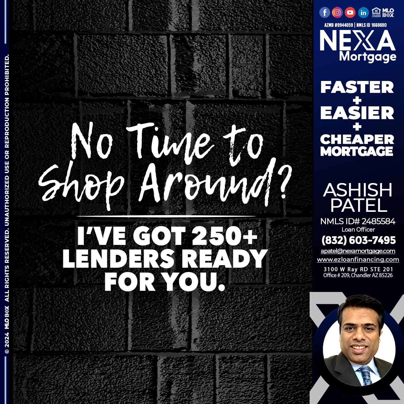 NI TIME TO SHOP AROUND - Ashish Patel -Loan Officer