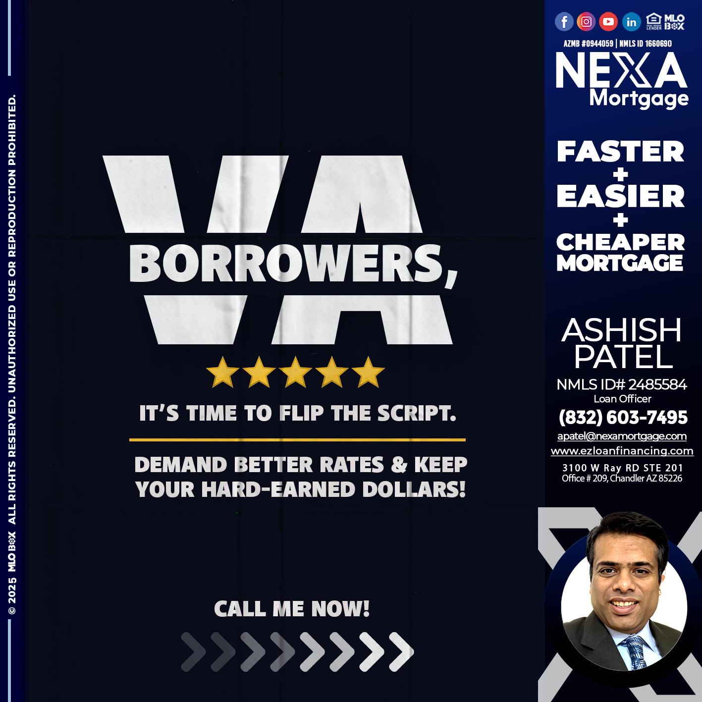 VA BORROWERS - Ashish Patel -Loan Officer