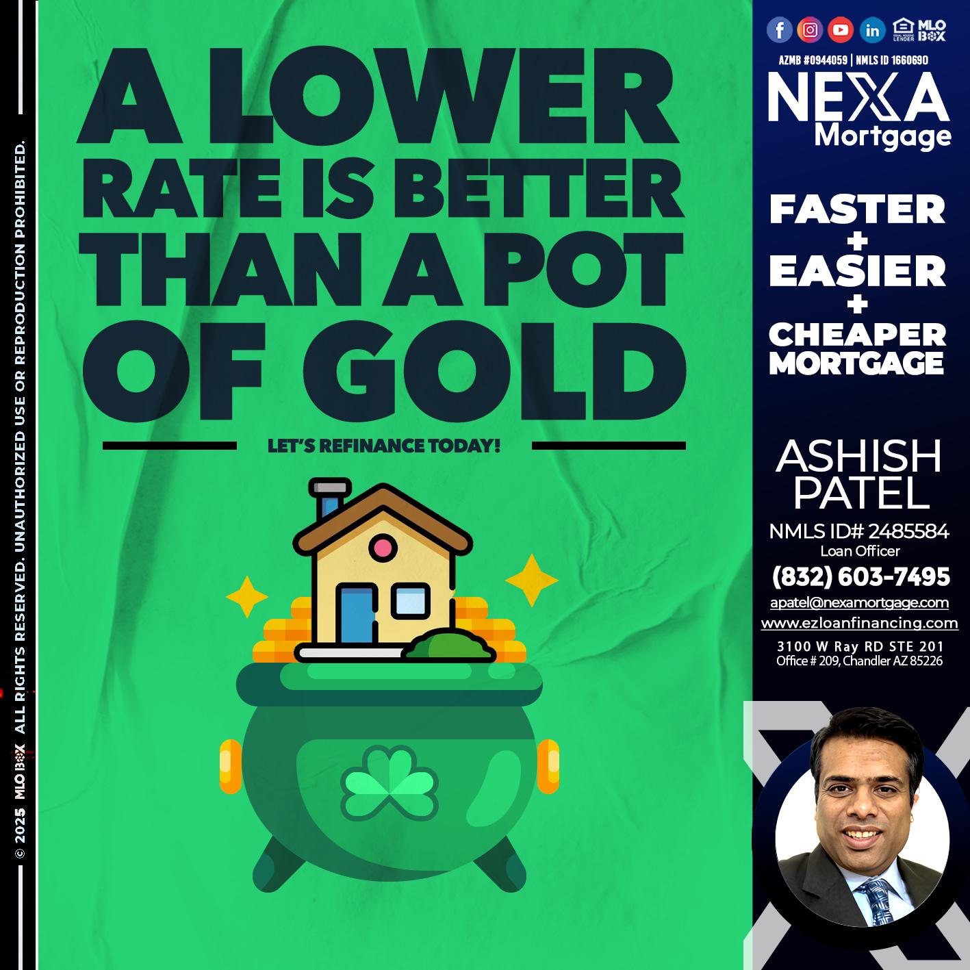 A LOWER RATE - Ashish Patel -Loan Officer