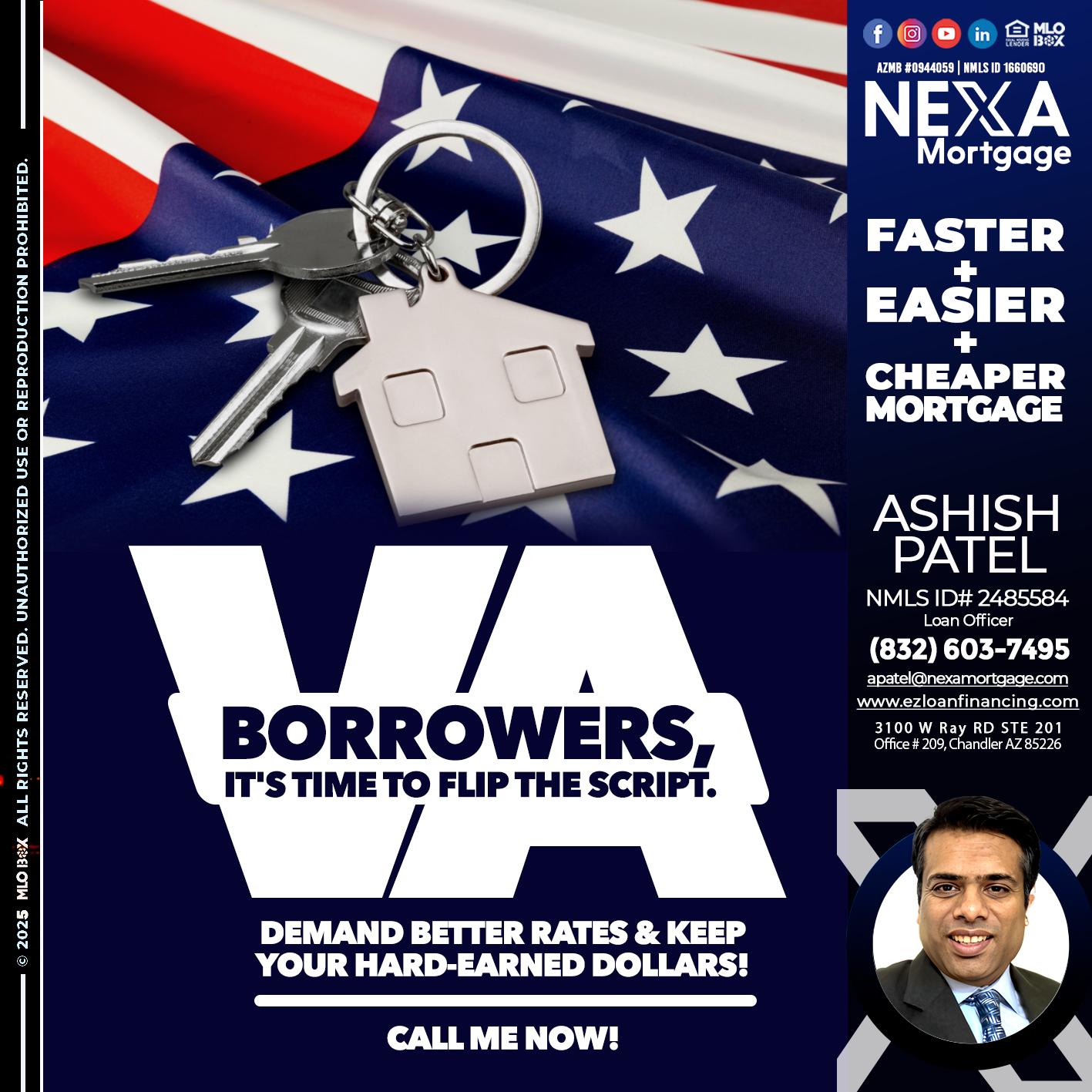 VA BORROWERS - Ashish Patel -Loan Officer