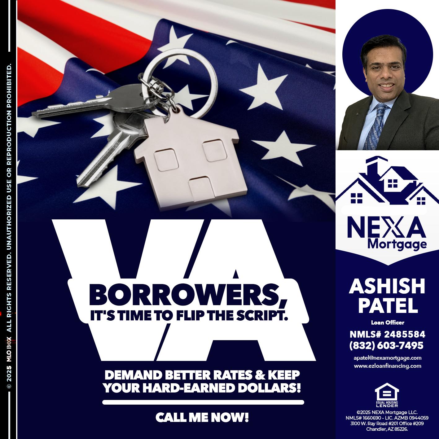 VA BORROWERS - Ashish Patel -Loan Officer