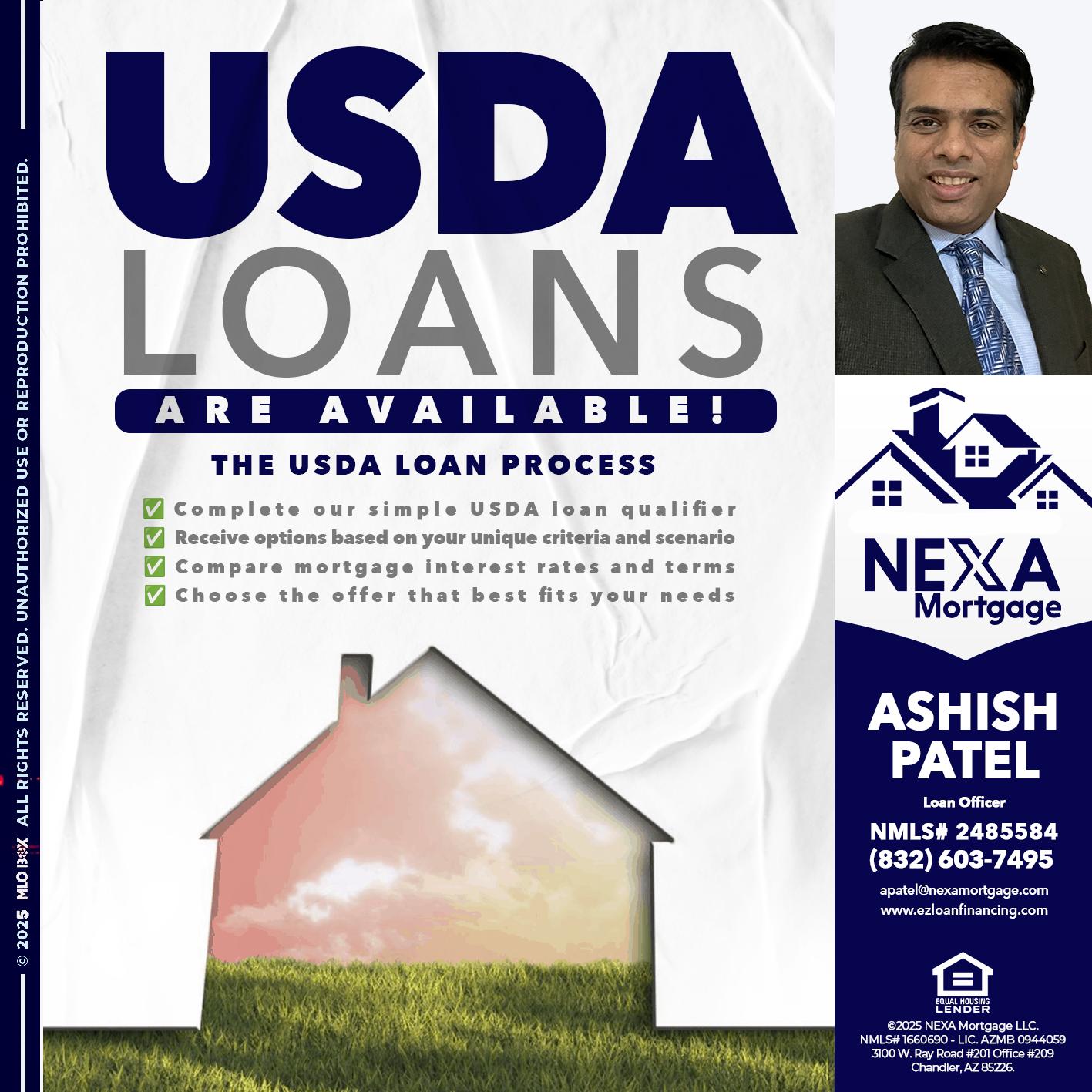 USDA LOANS - Ashish Patel -Loan Officer