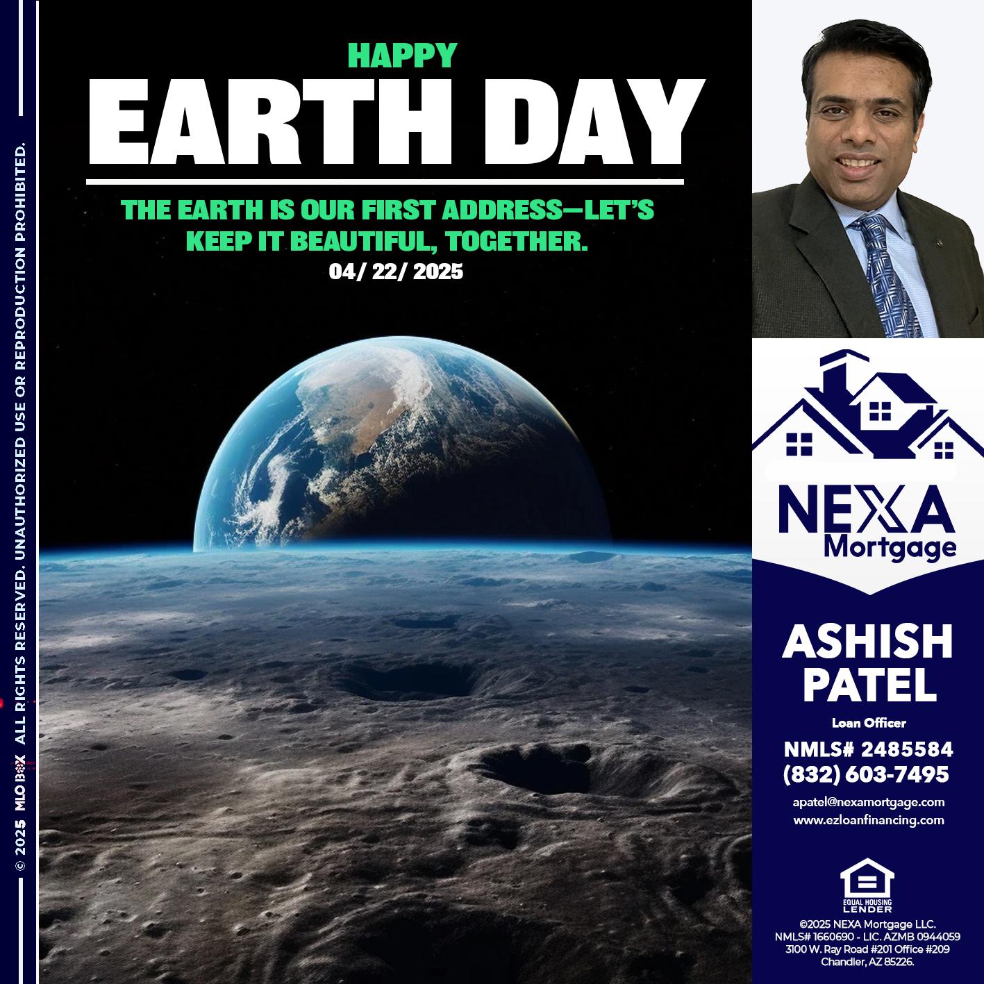 EARTH DAY 2025 - Ashish Patel -Loan Officer
