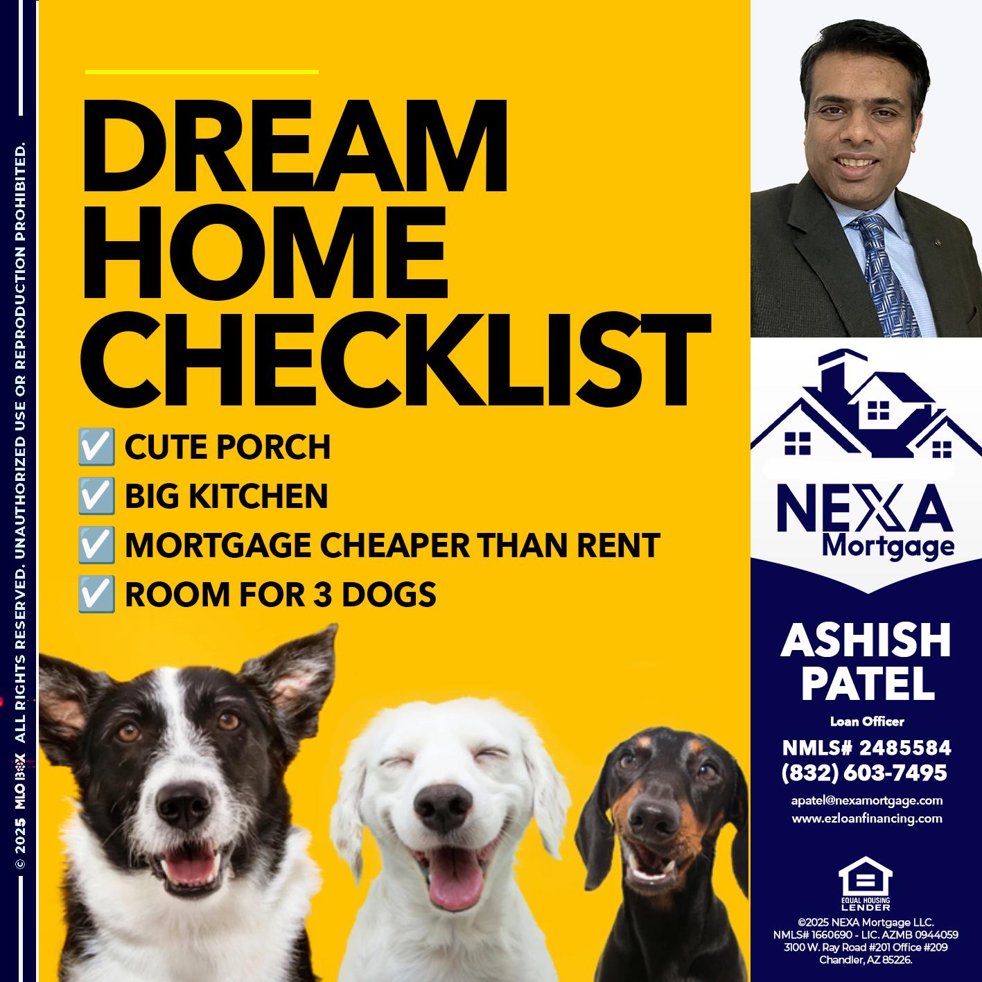 DREAM HOME CHEK LIST - Ashish Patel -Loan Officer