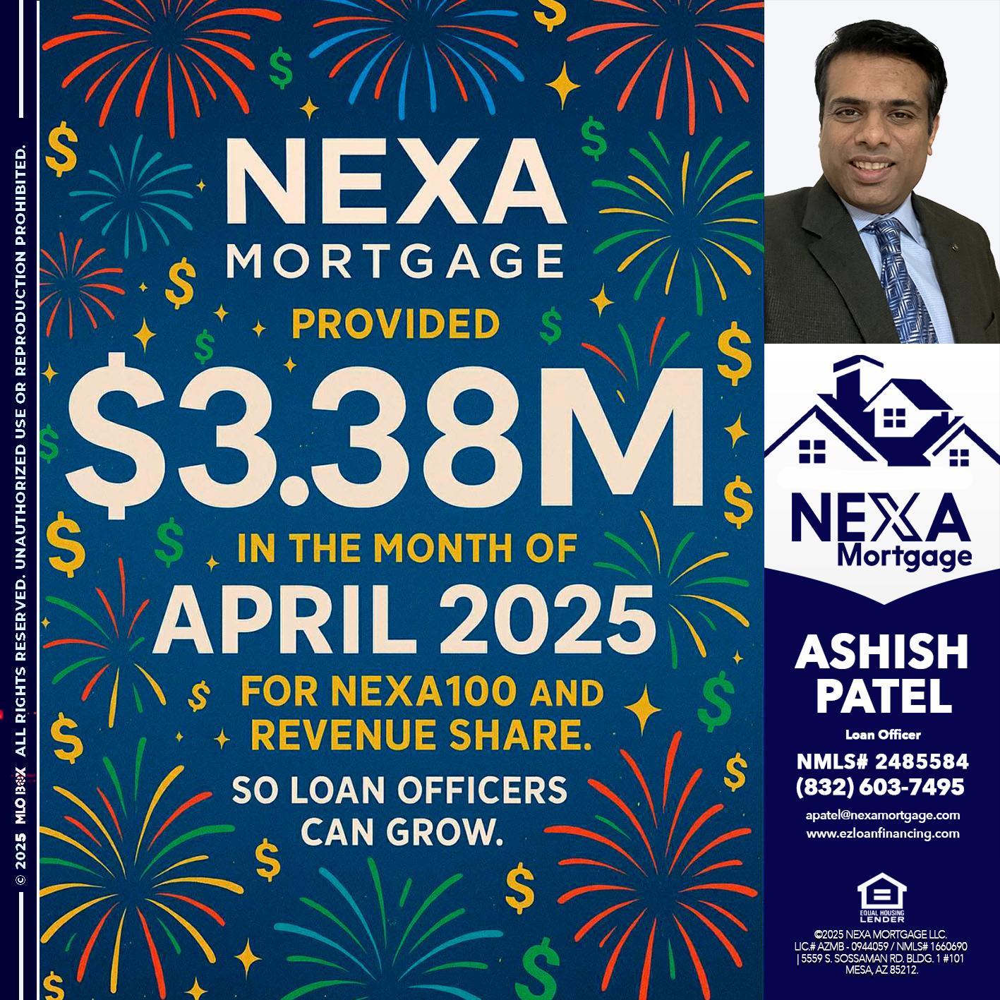 $3.38M - Ashish Patel -Loan Officer