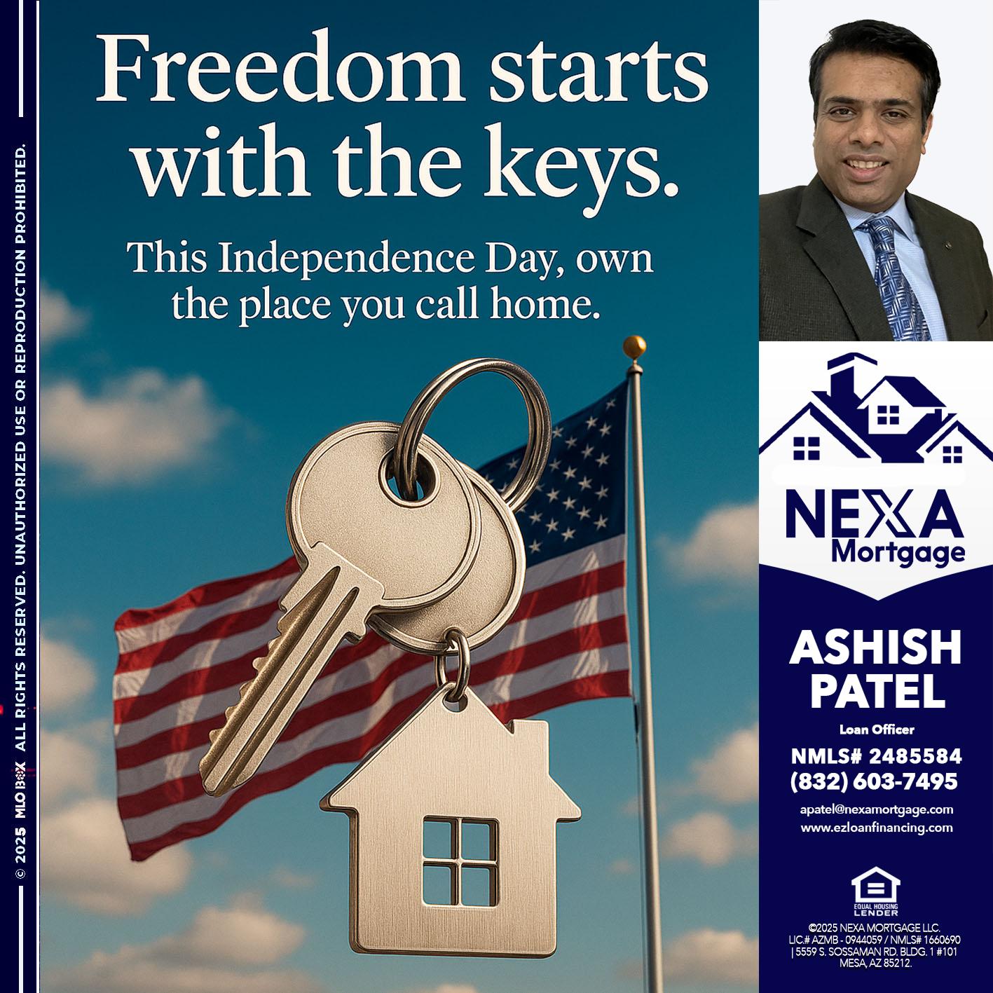 FREEDOM STARTS - Ashish Patel -Loan Officer