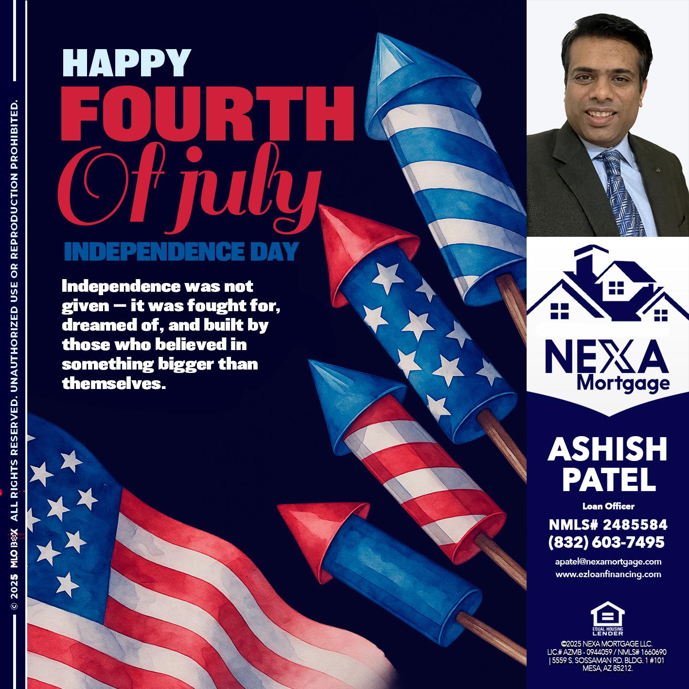 happy fourth - Ashish Patel -Loan Officer
