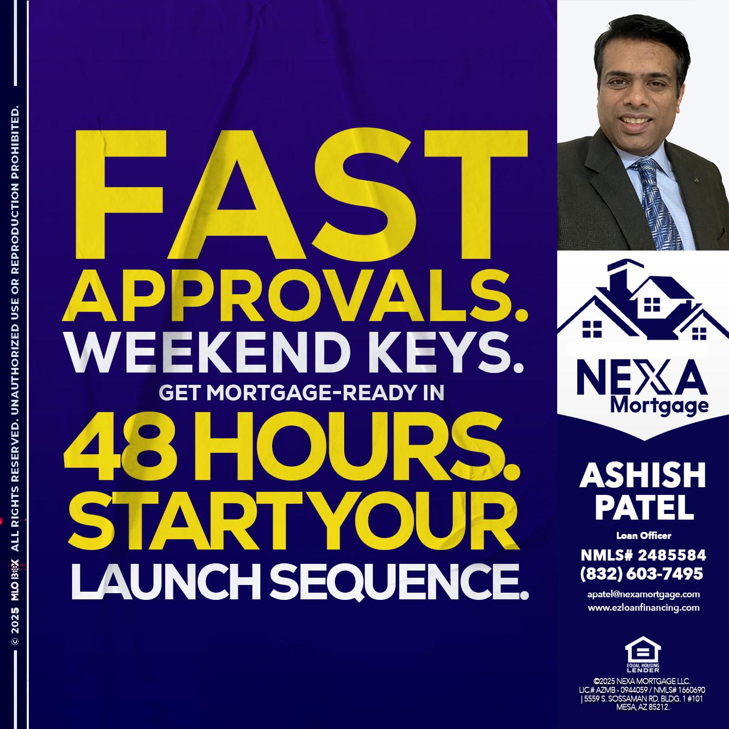 FAST APPROVALS - Ashish Patel -Loan Officer