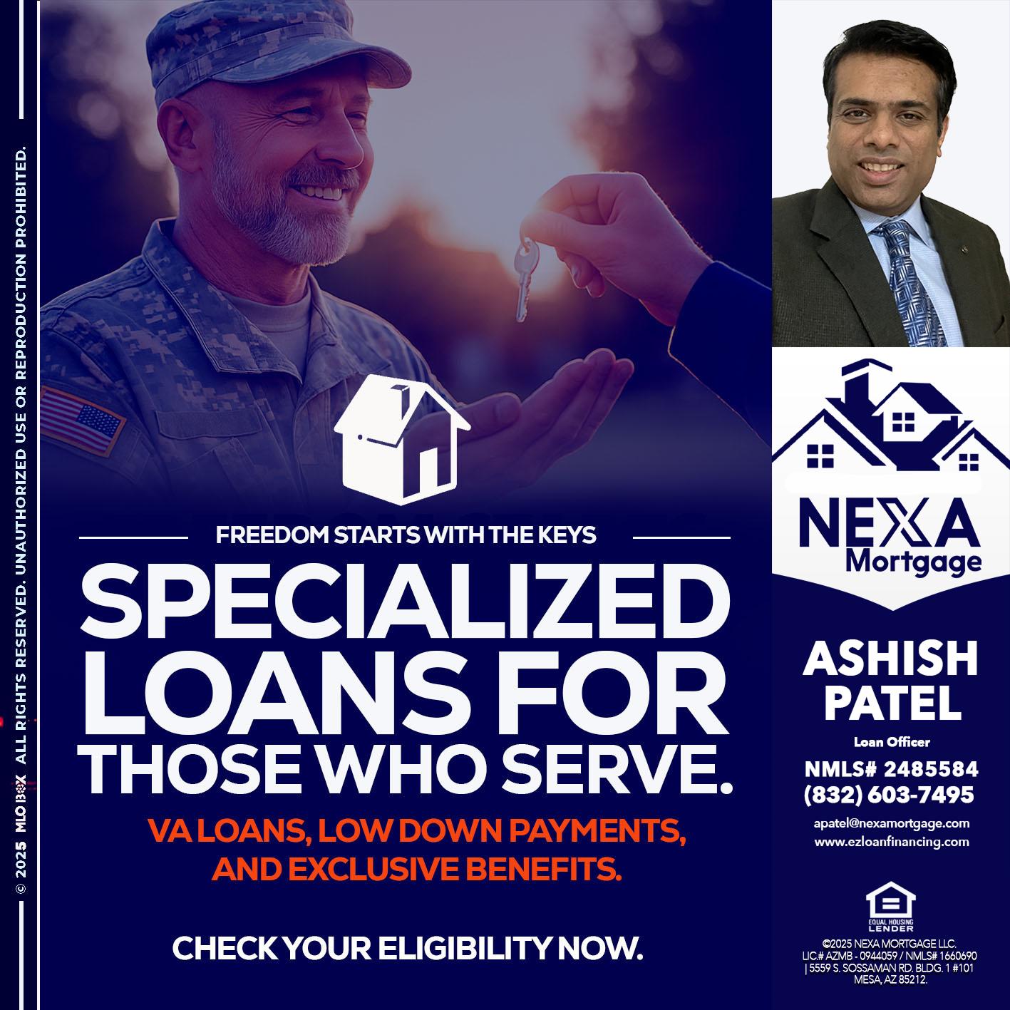 SPECIALIZED LOANS - Ashish Patel -Loan Officer