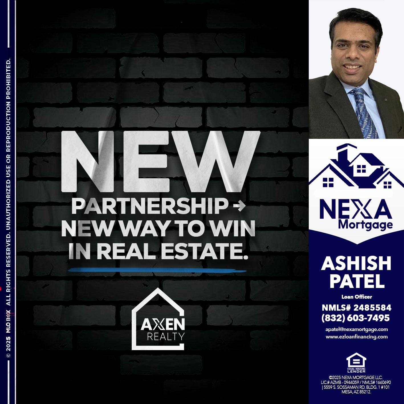new partnership - Ashish Patel -Loan Officer