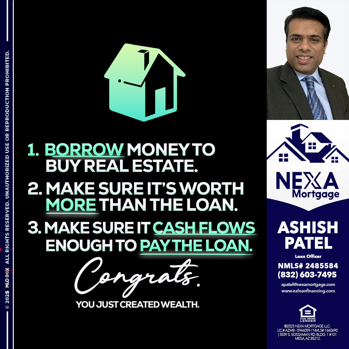 BORROW MONEY - Ashish Patel -Loan Officer