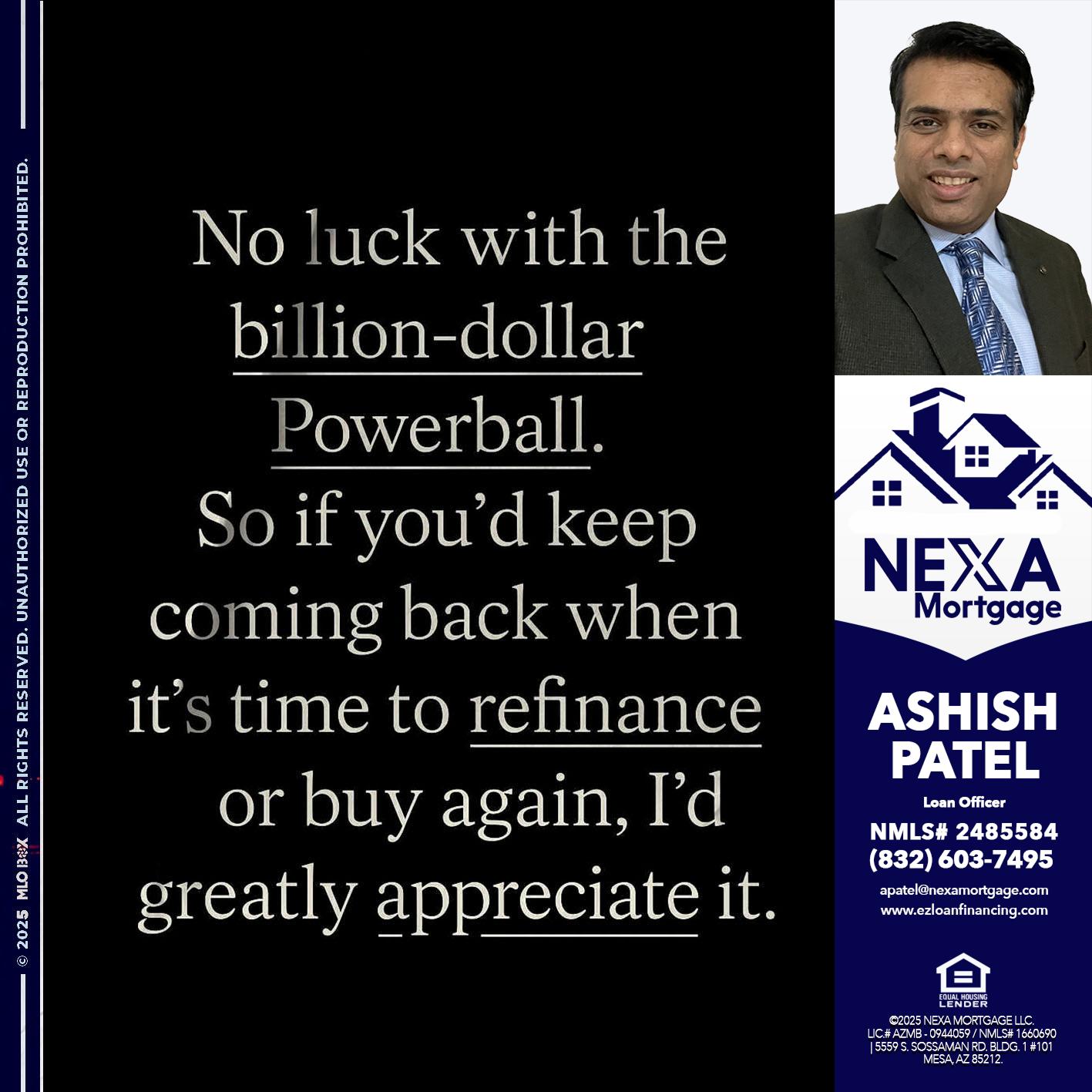 NO LUCK WITH - Ashish Patel -Loan Officer