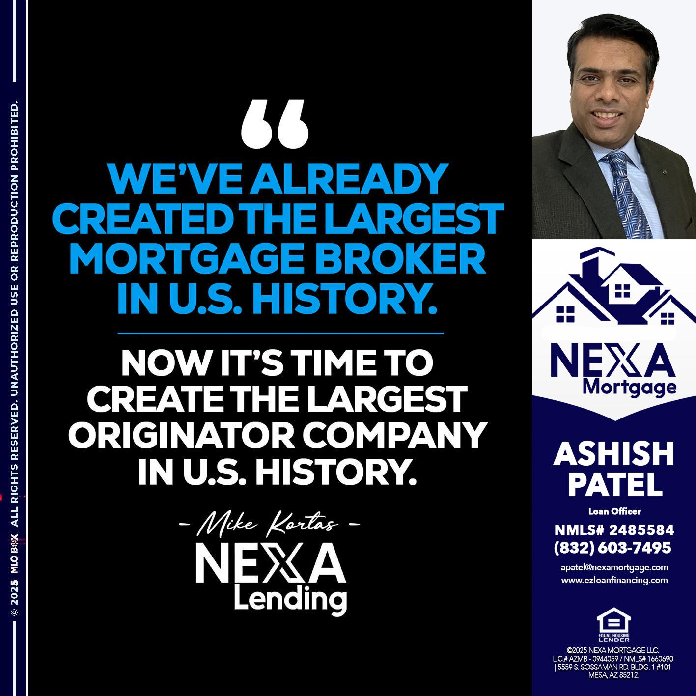 weve already - Ashish Patel -Loan Officer