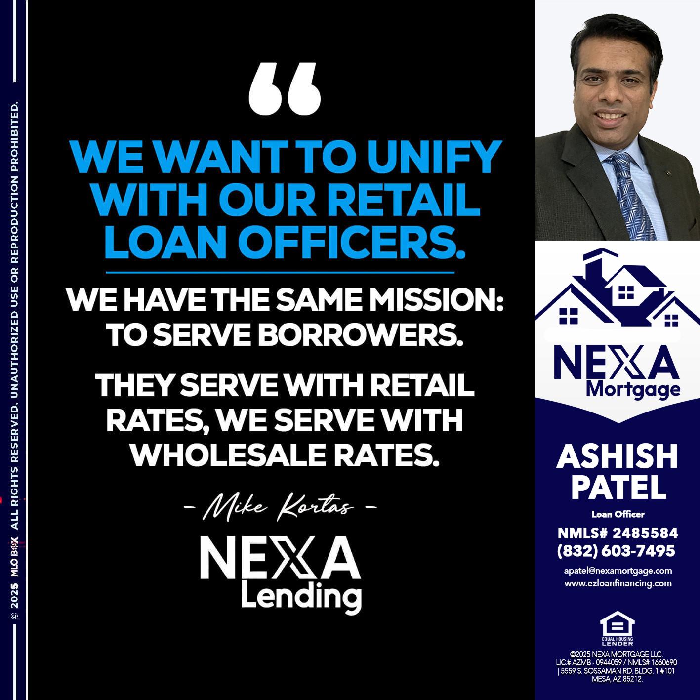 WE WANT - Ashish Patel -Loan Officer
