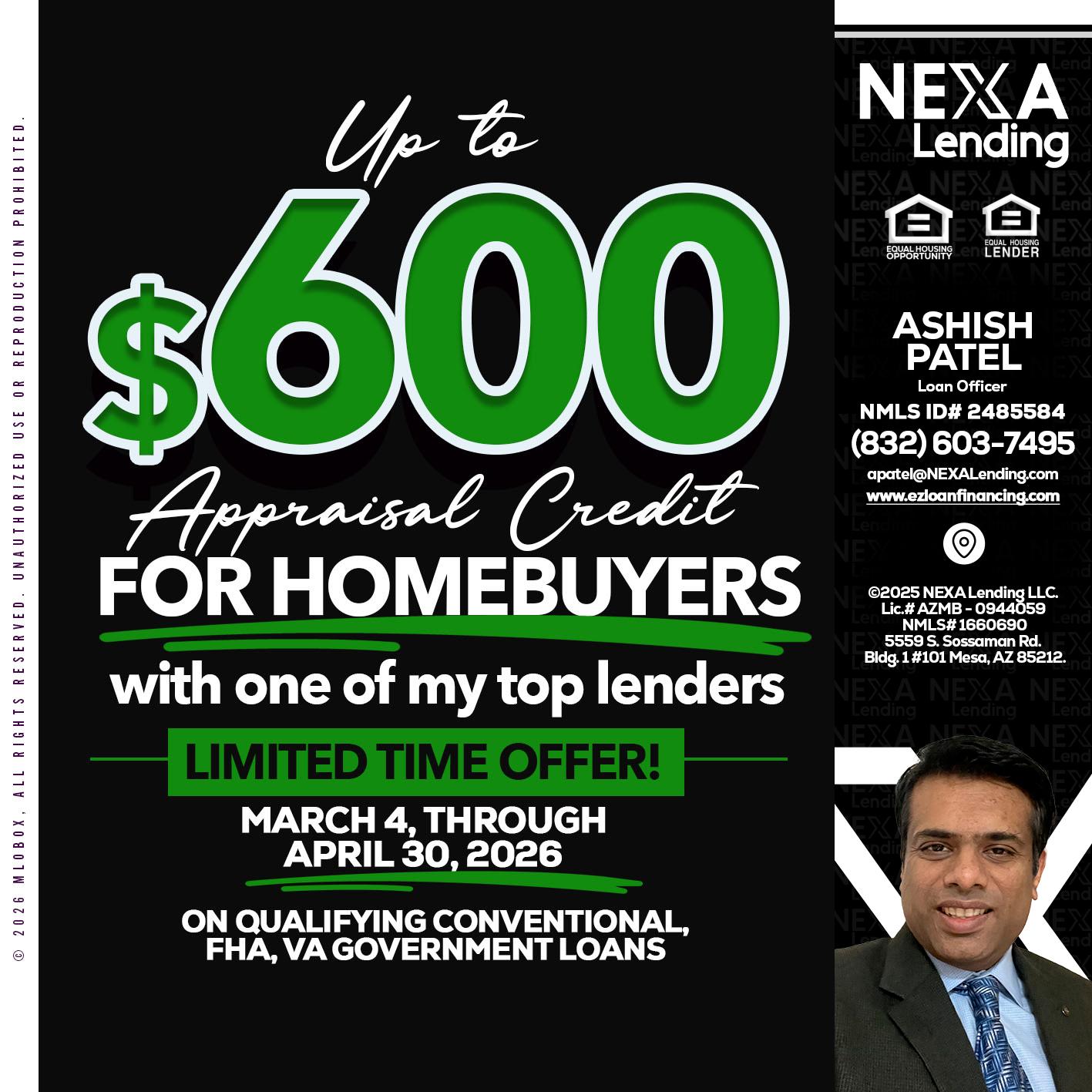 up to $600 - Ashish Patel -Loan Officer