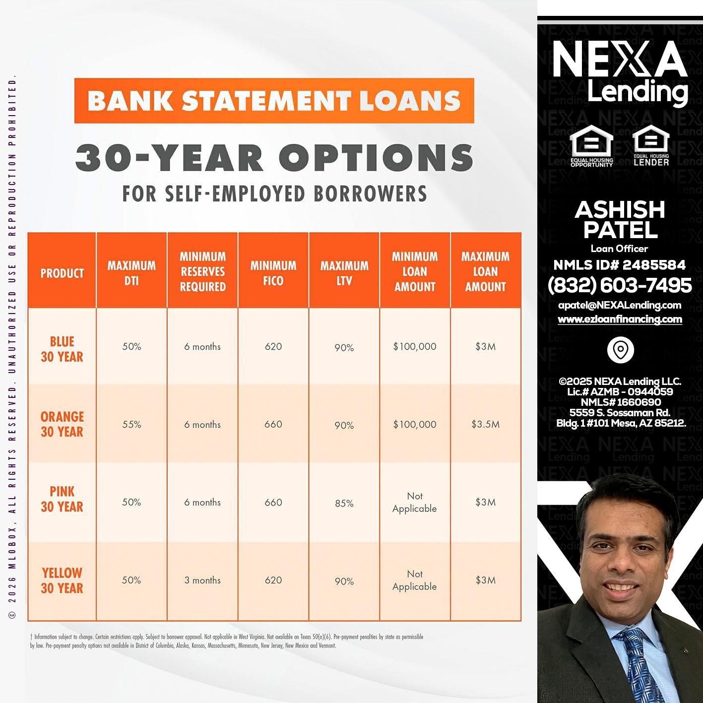 30 YEARS OPTIONS - Ashish Patel -Loan Officer