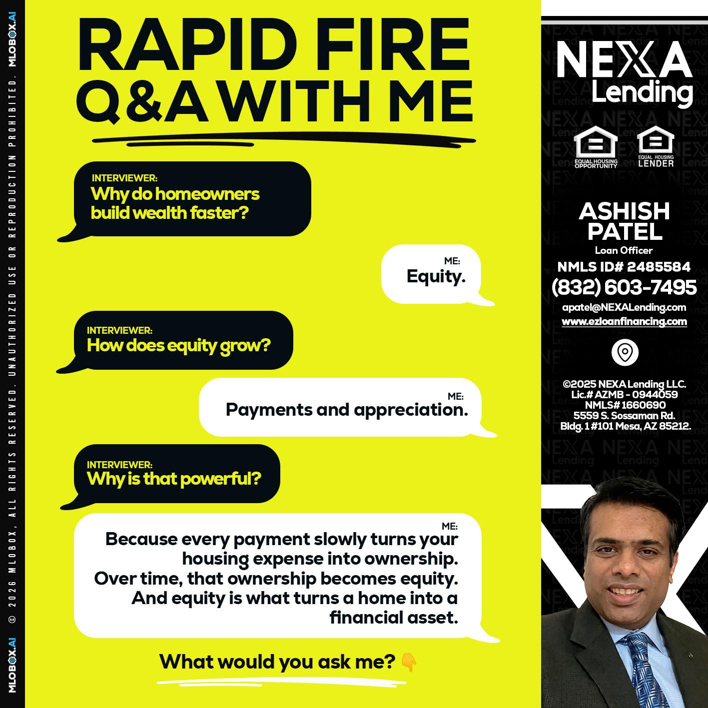 RAPID FIRE Q&A - Ashish Patel -Loan Officer