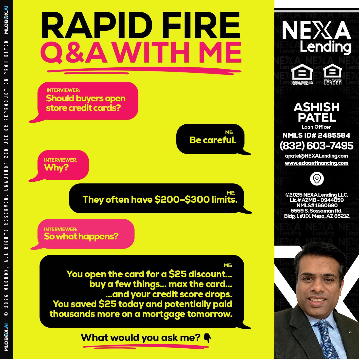 RAPID FIRE Q&A - Ashish Patel -Loan Officer