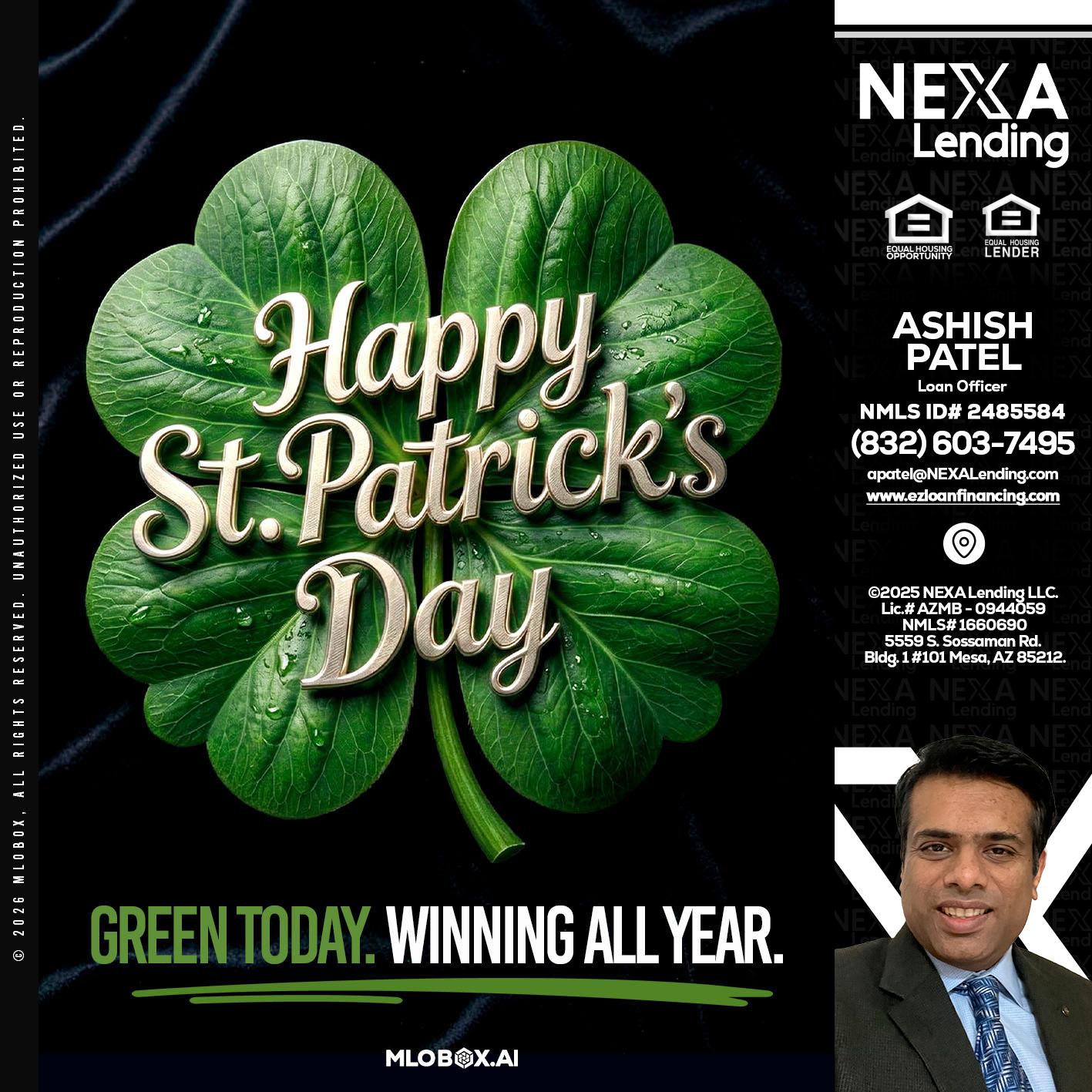 happy st. Patricks day - Ashish Patel -Loan Officer