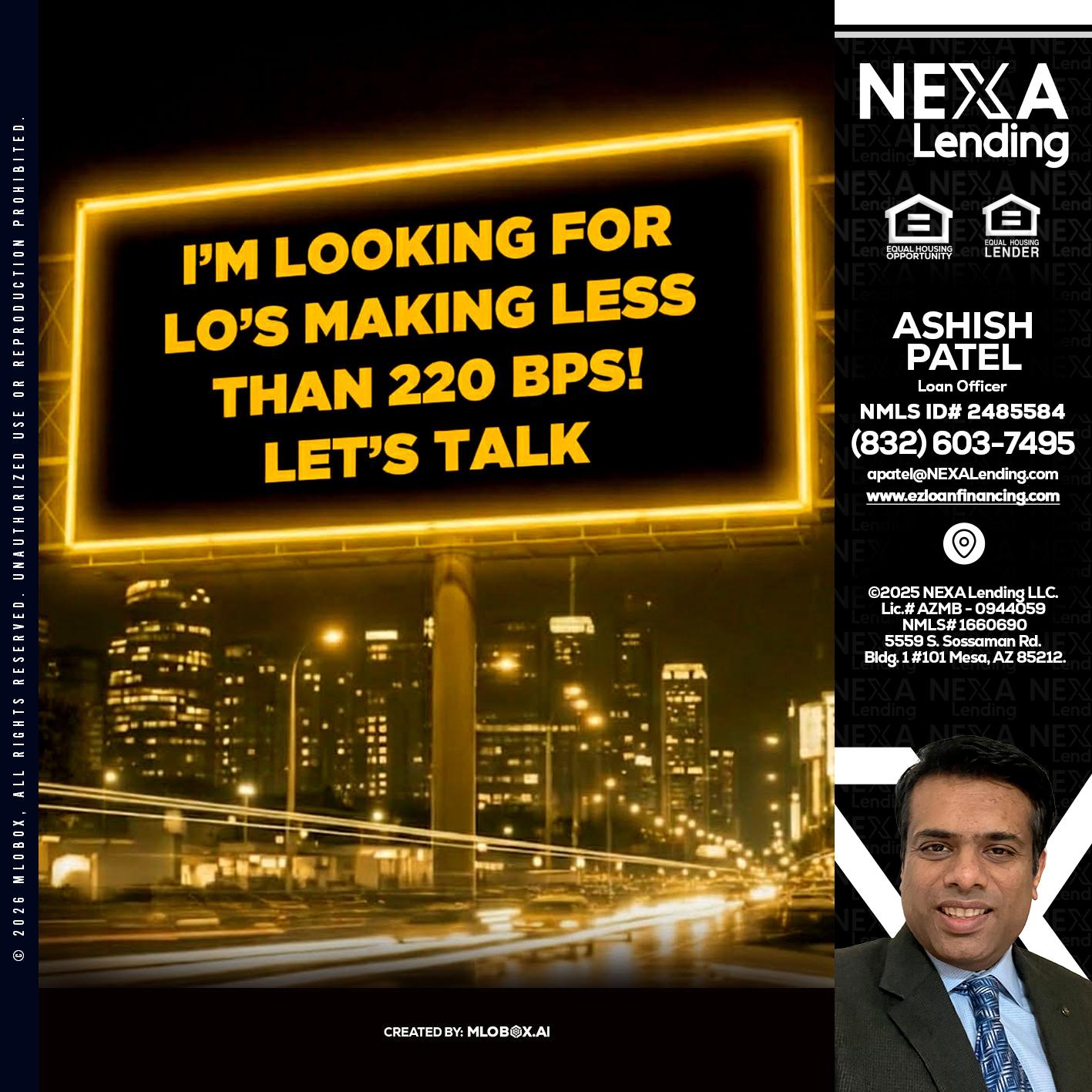 Looking for MLOs - Ashish Patel -Loan Officer