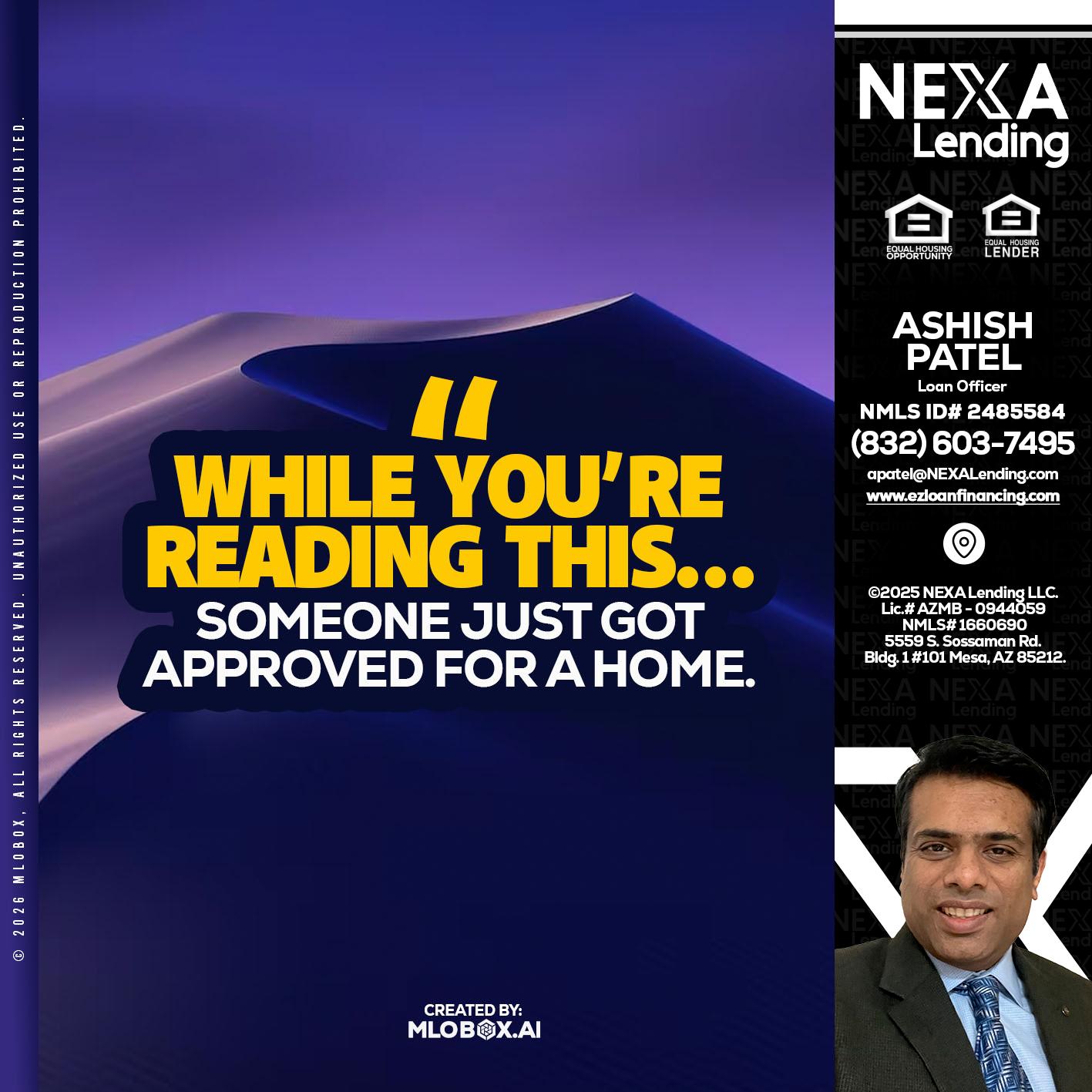 WHILE YOU - Ashish Patel -Loan Officer