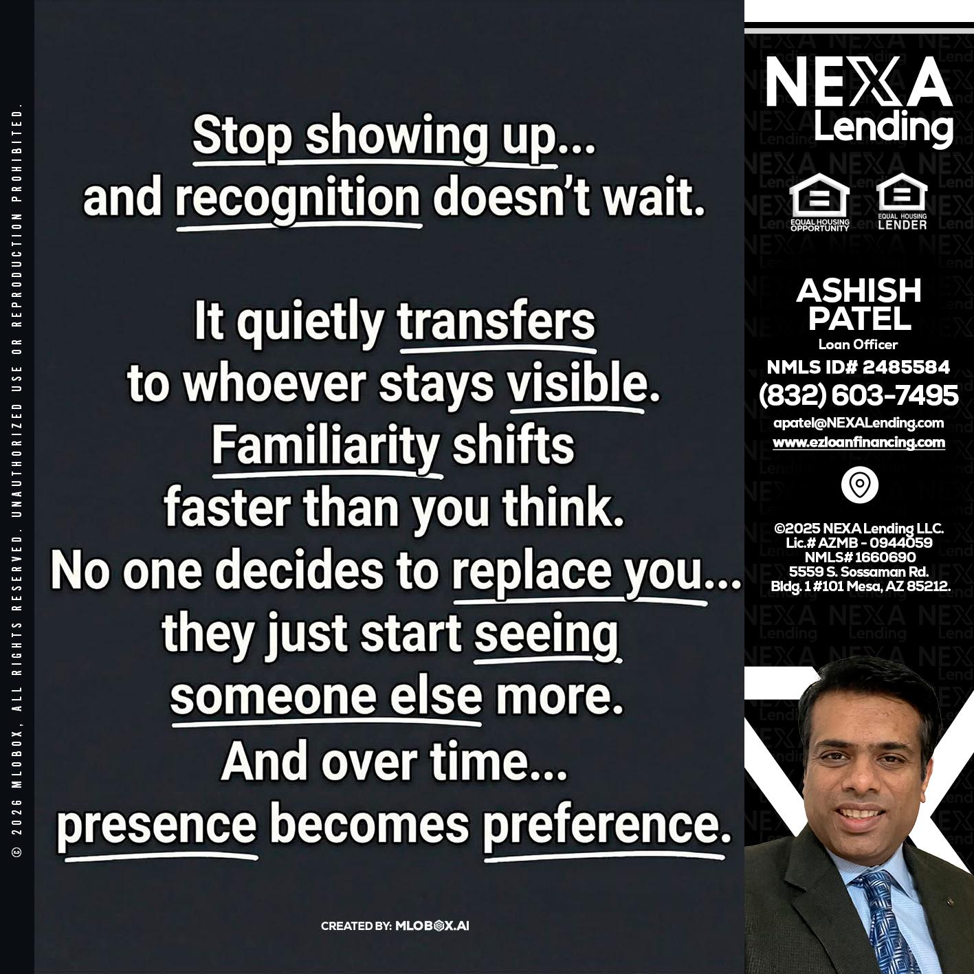 STOP SHOWING - Ashish Patel -Loan Officer