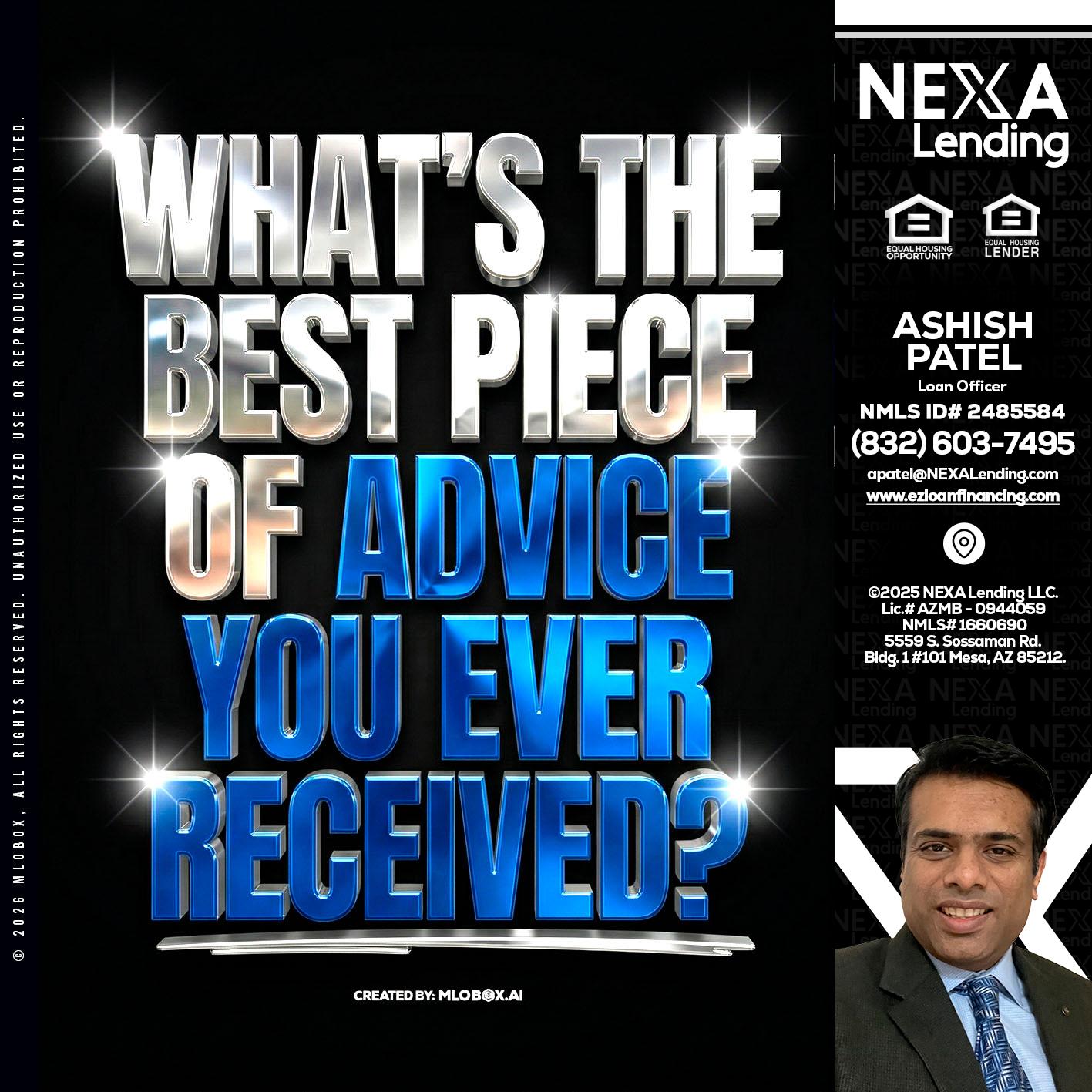WHATS THE BEST - Ashish Patel -Loan Officer