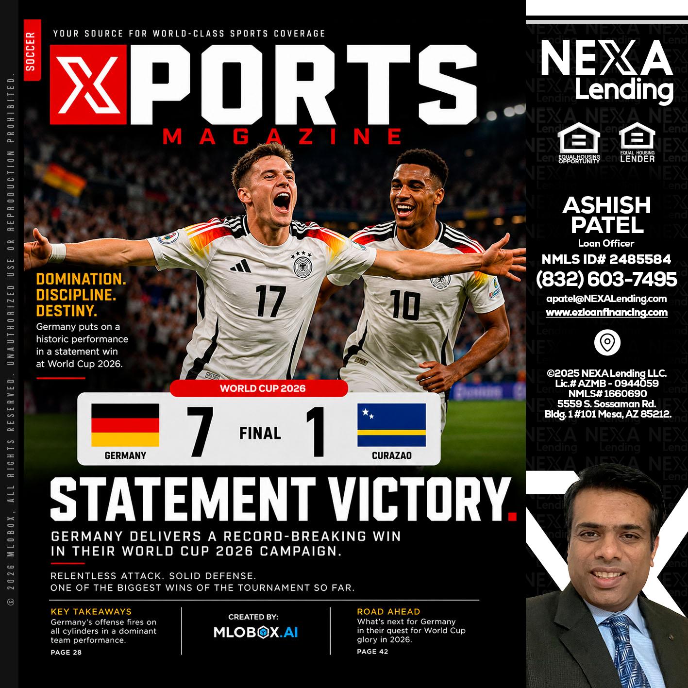 GERMANY VS CURASSAO (7-1) - Ashish Patel -Loan Officer