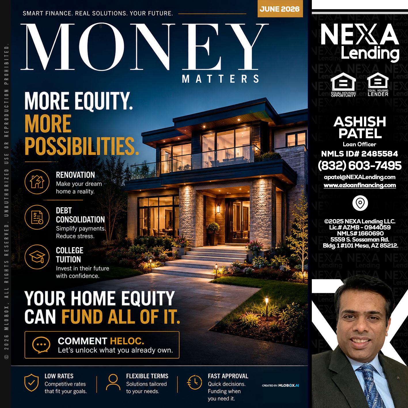 MONEY MATTERS - Ashish Patel -Loan Officer