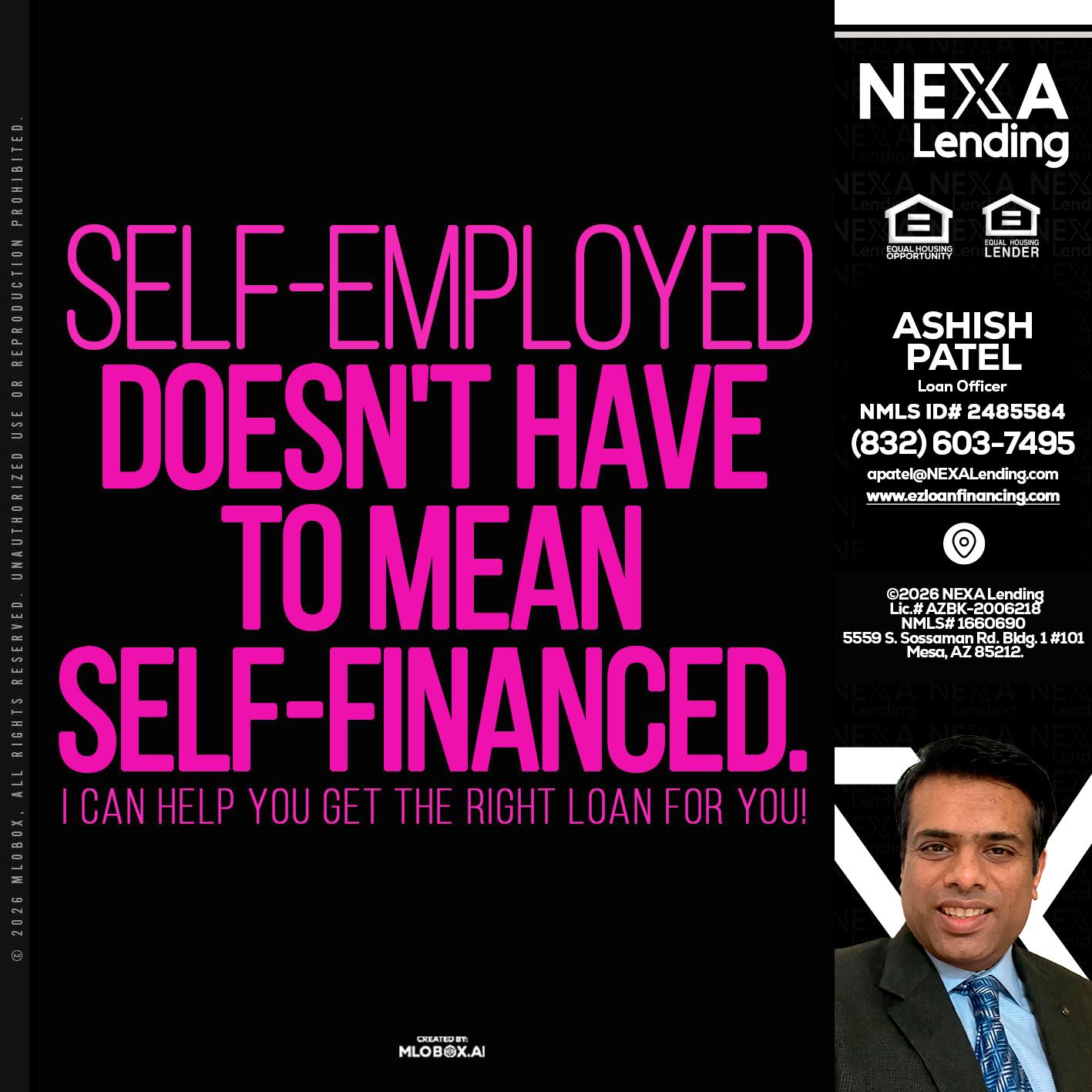 self employed - Ashish Patel -Loan Officer
