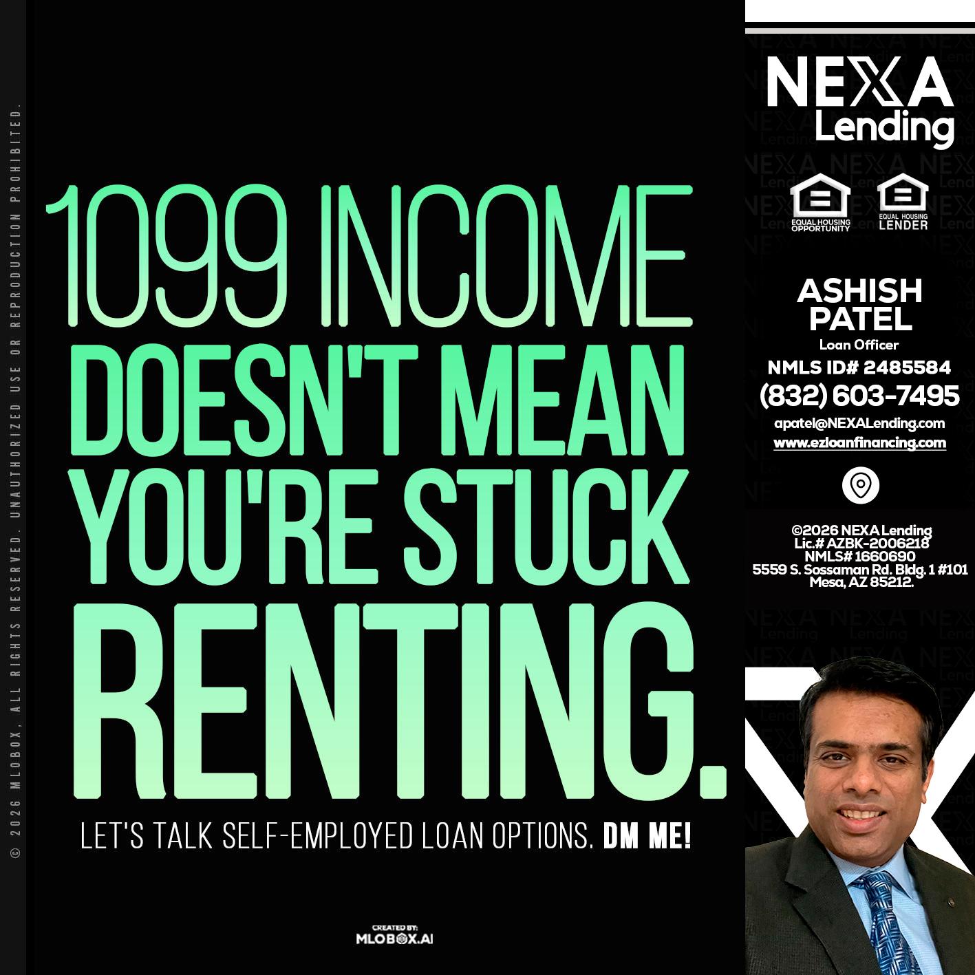 1099 income - Ashish Patel -Loan Officer