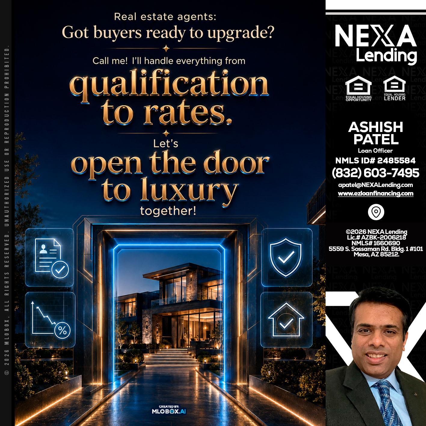 QUALIFICATION TO RATES - Ashish Patel -Loan Officer