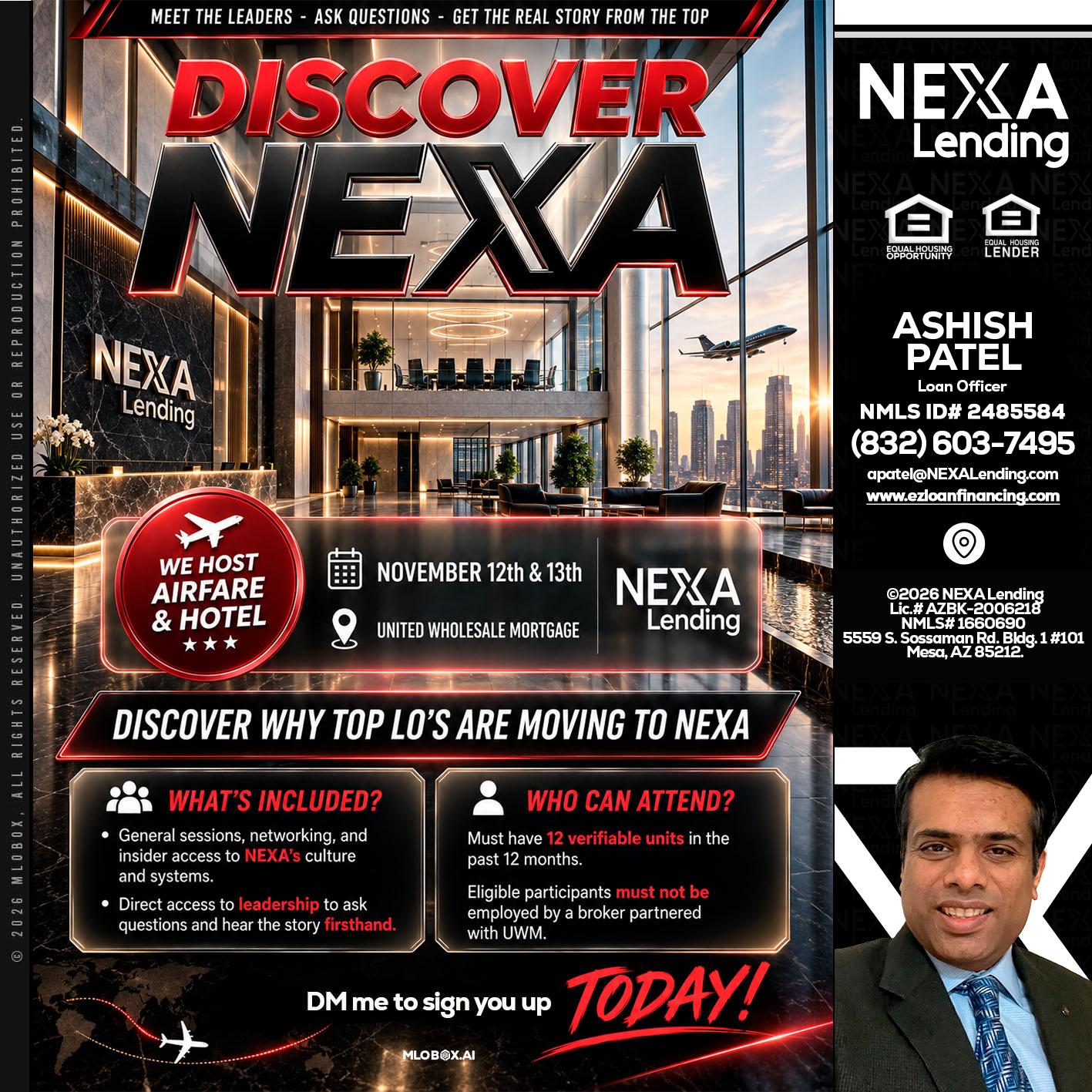 DISCOVER NEXA - Ashish Patel -Loan Officer