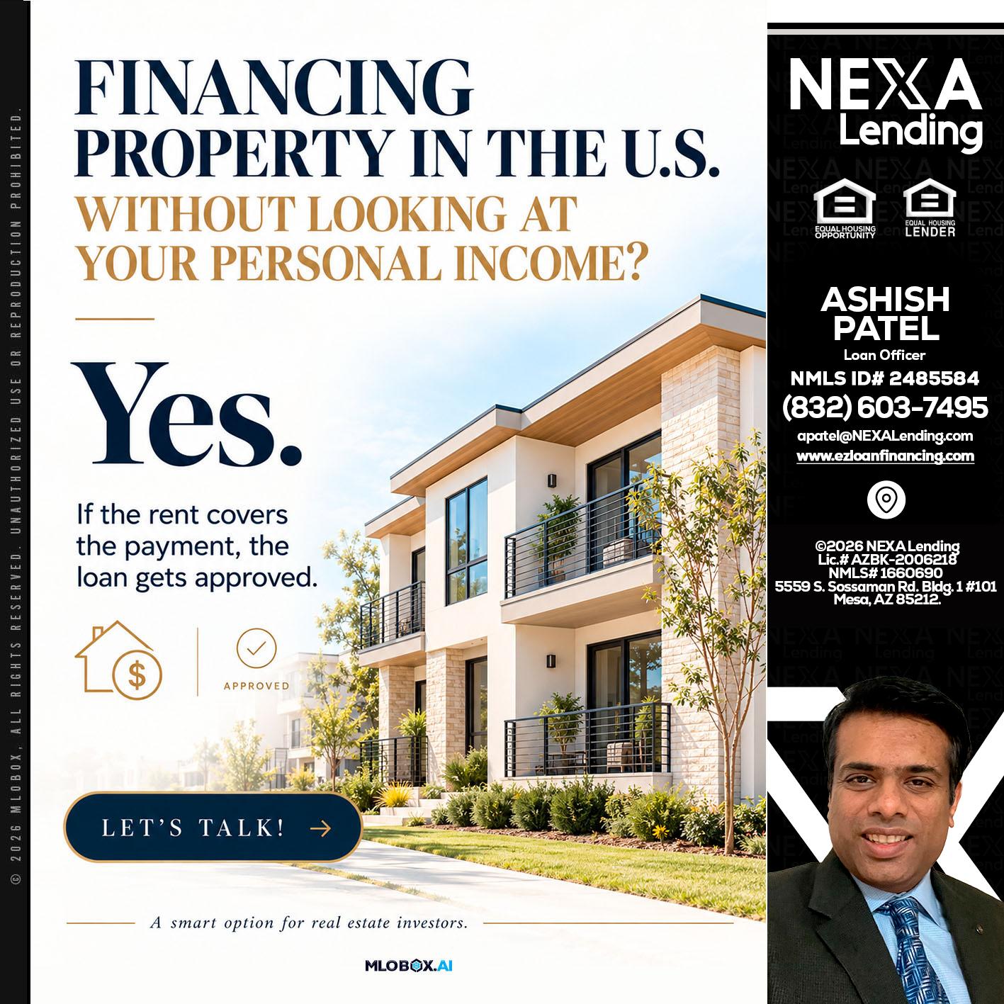 FINANCING - Ashish Patel -Loan Officer