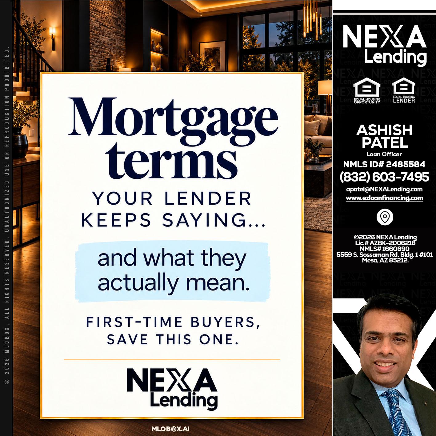 mortgage terms - Ashish Patel -Loan Officer