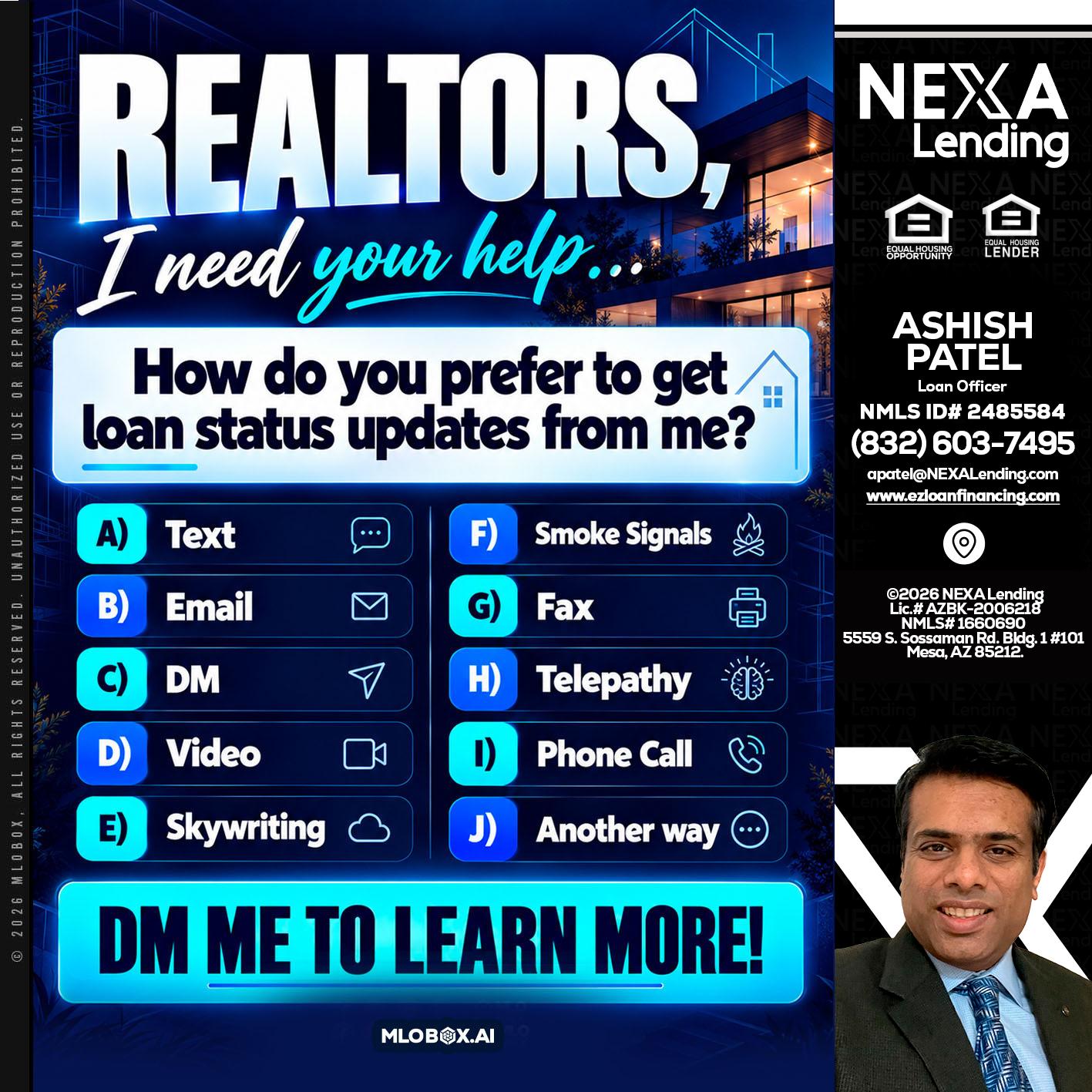 REALTORS - Ashish Patel -Loan Officer