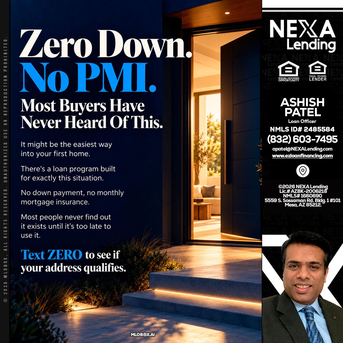 zero down - Ashish Patel -Loan Officer